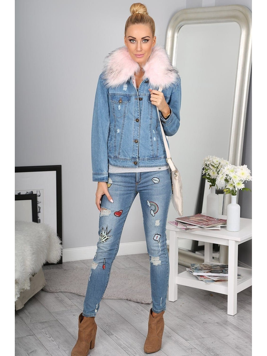 Hellrosa Jeansjacke 702 – Online-Shop – Boutique